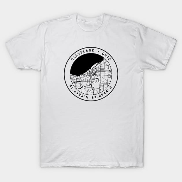 Cleveland Map T-Shirt by Ryan-Cox